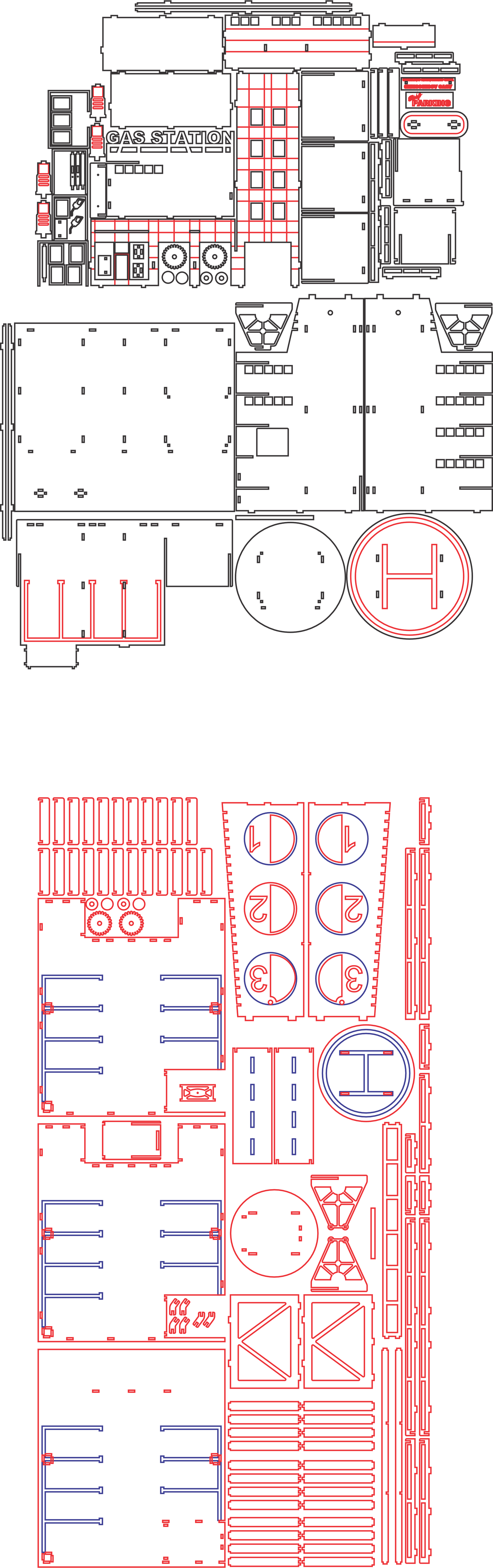 estación de gas tridimensional