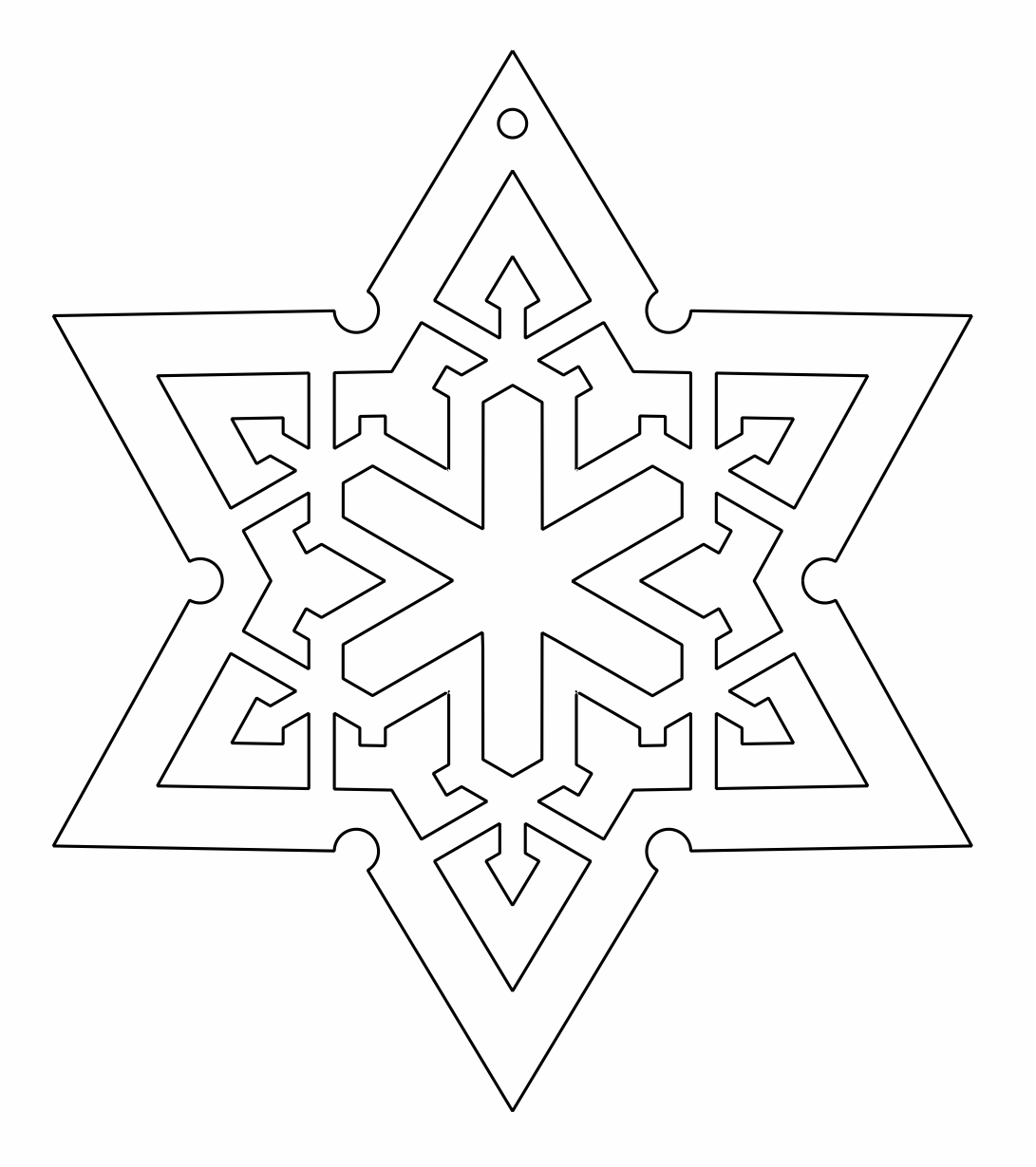 estrella de 6 picos con copo de nieve