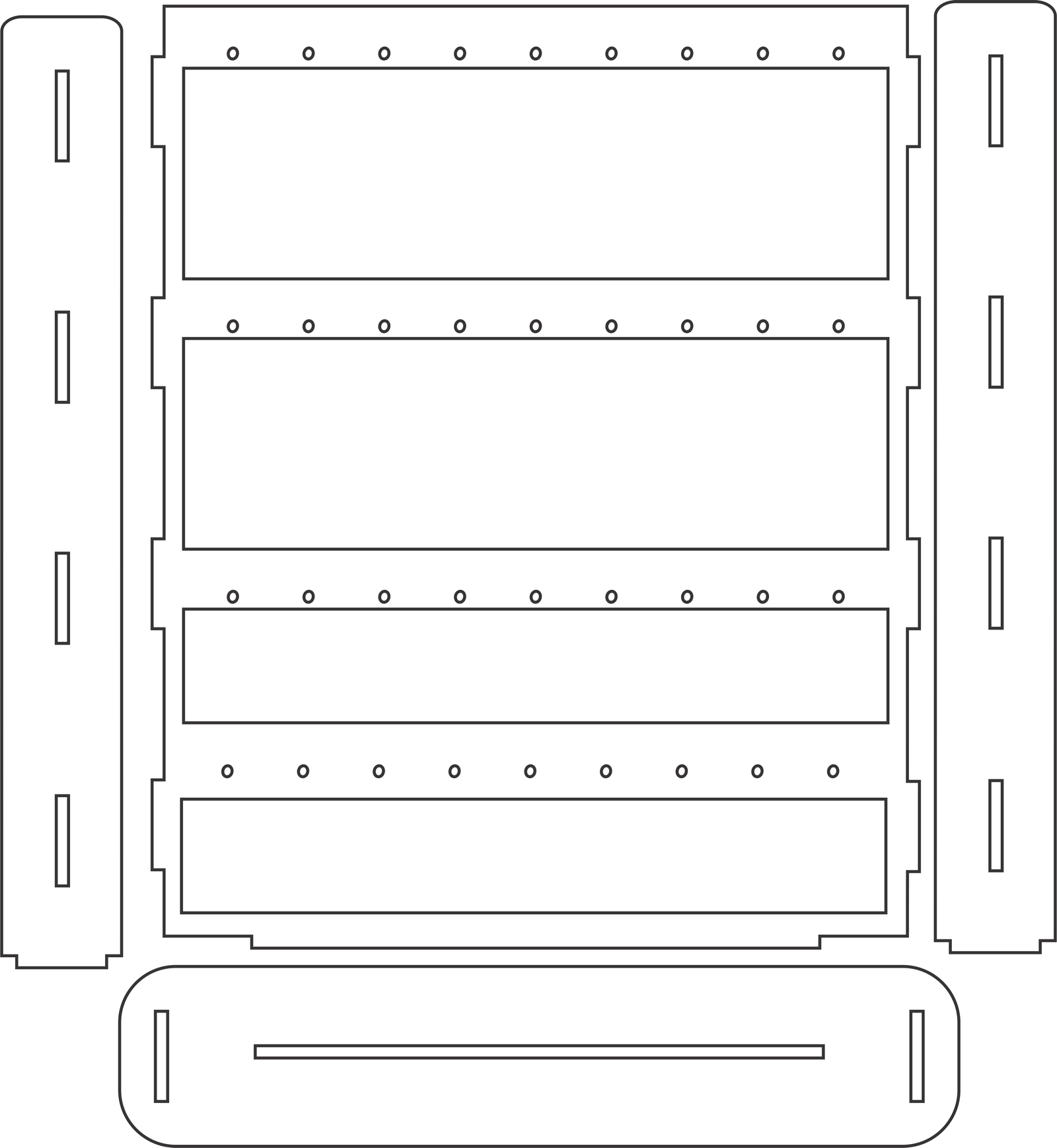 exhibidor de aretes 4 divisiones