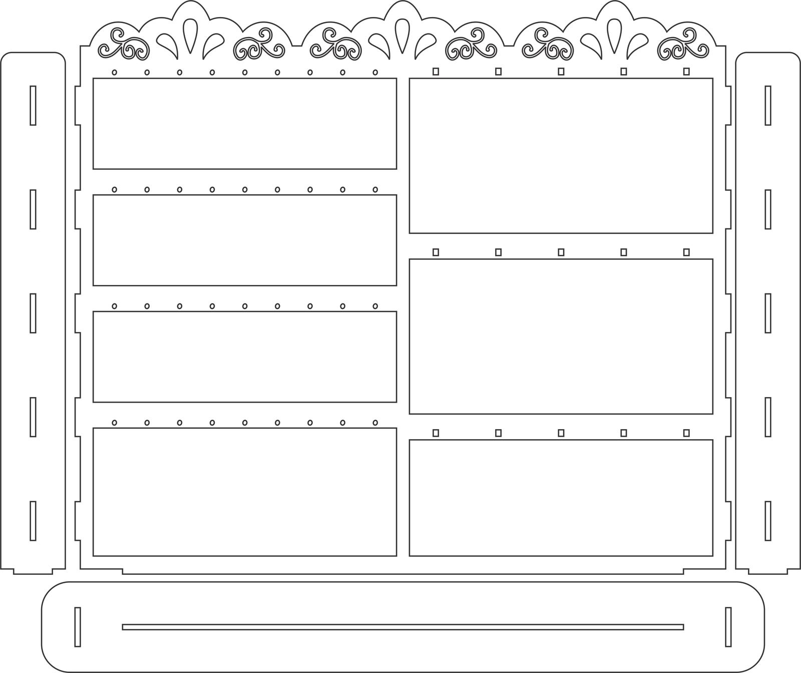 exhibidor de aretes 6 divisiones