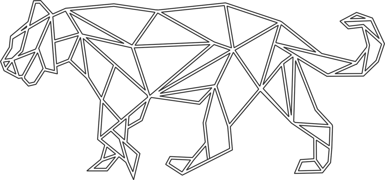 felino geométrico andando