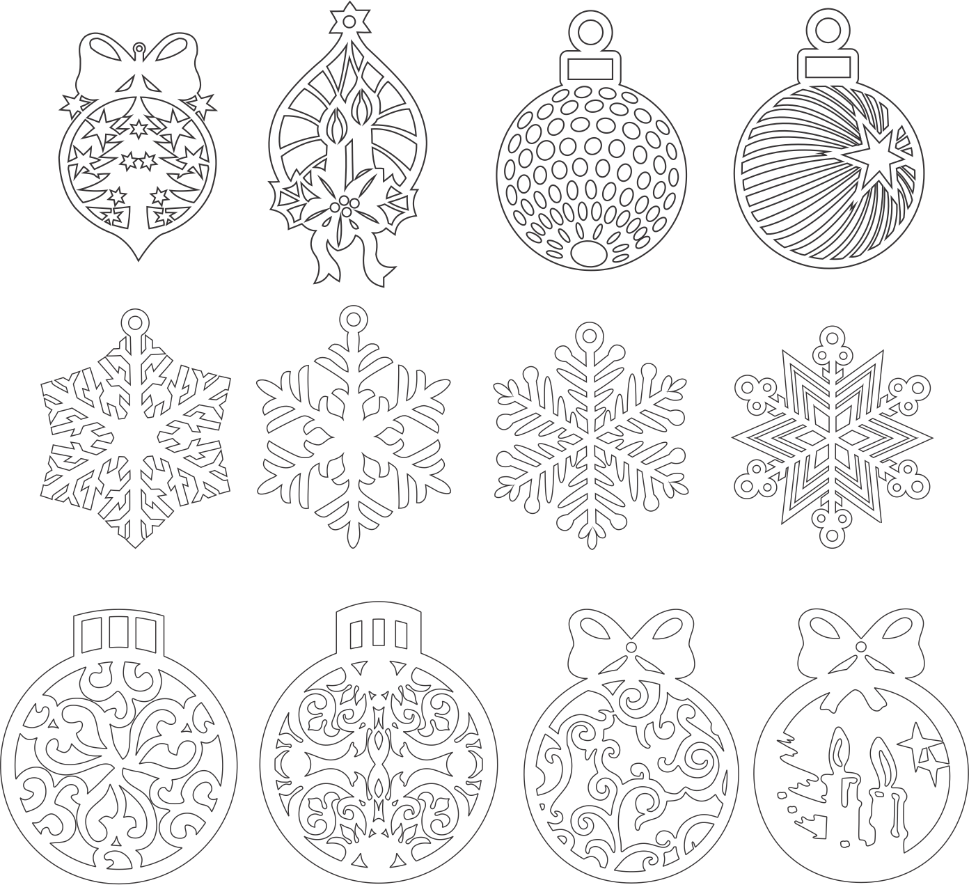 galería de esferas y copos