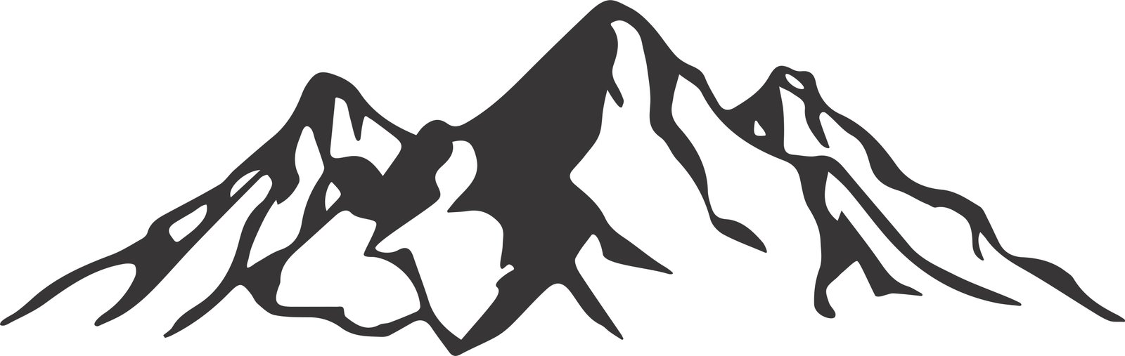 grabado de montañas