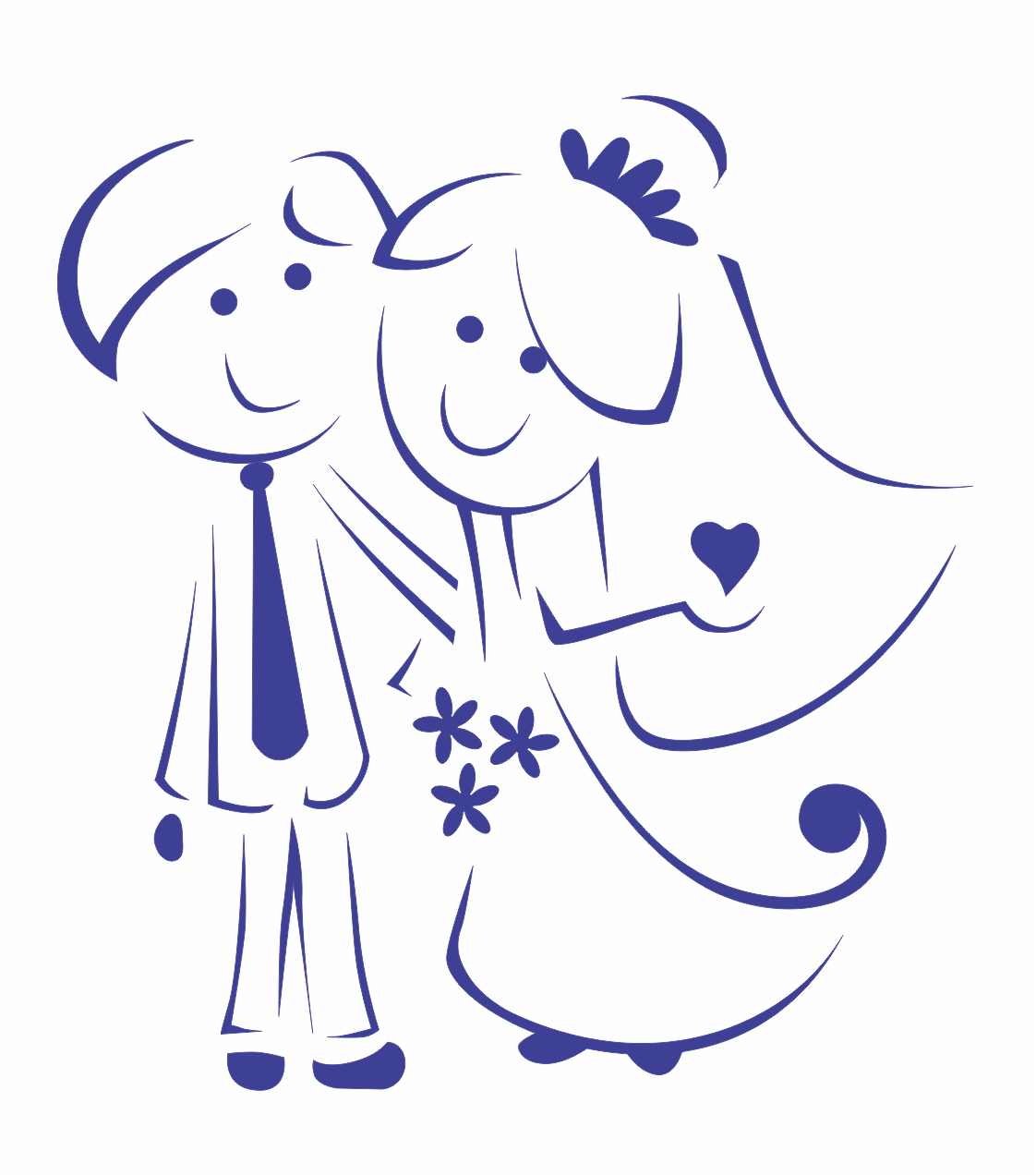 grabado de novios sonriendo