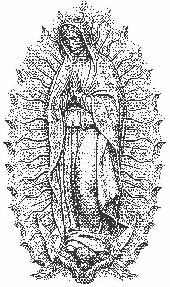 grabado de virgen de guadalupe