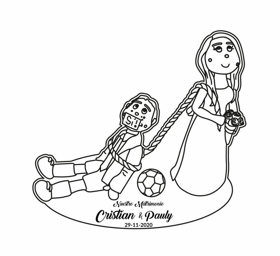 grabado para boda novio atado