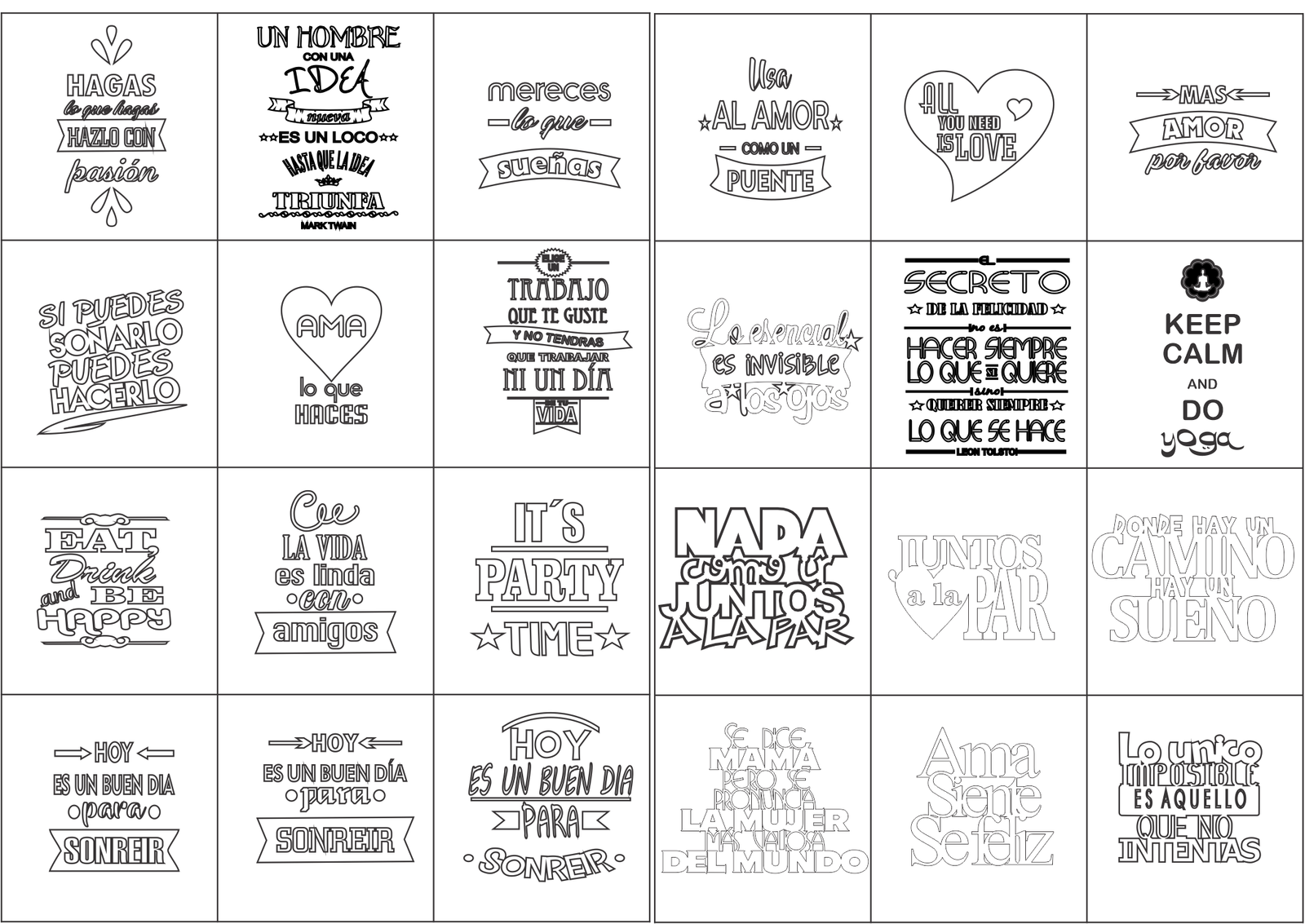 grabados de frases motivadoras