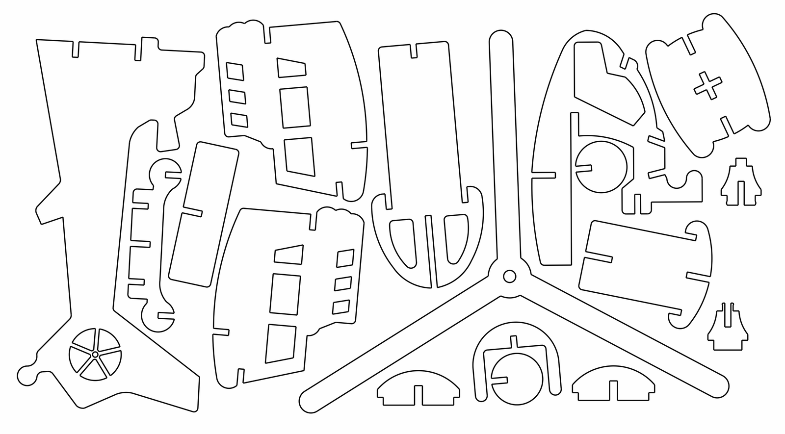 helicóptero 3d armable