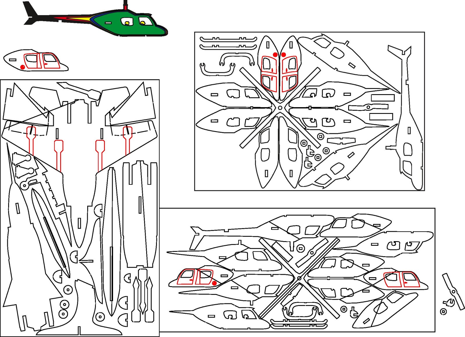 helicóptero armable