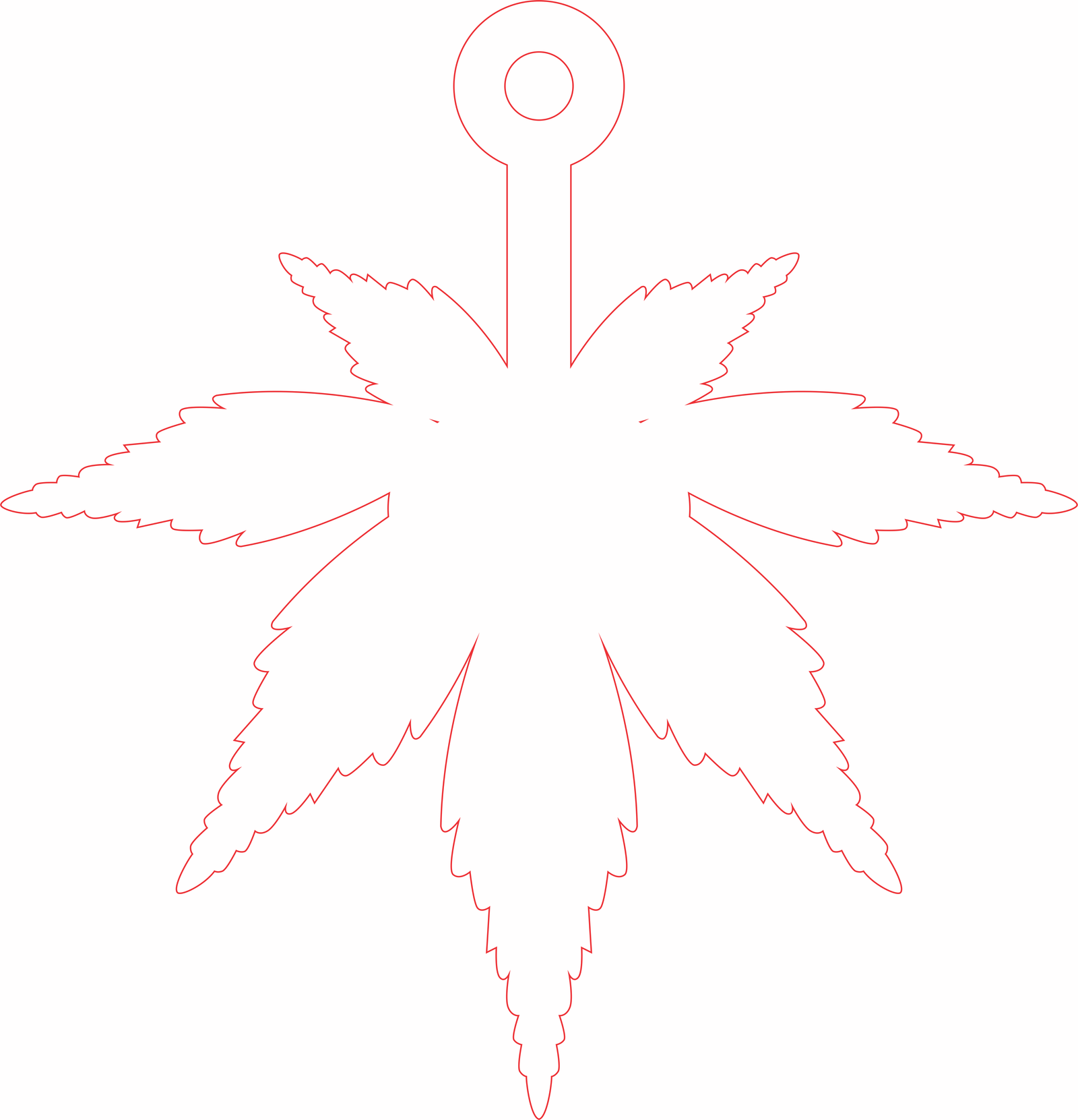 hoja de marihuana colgante