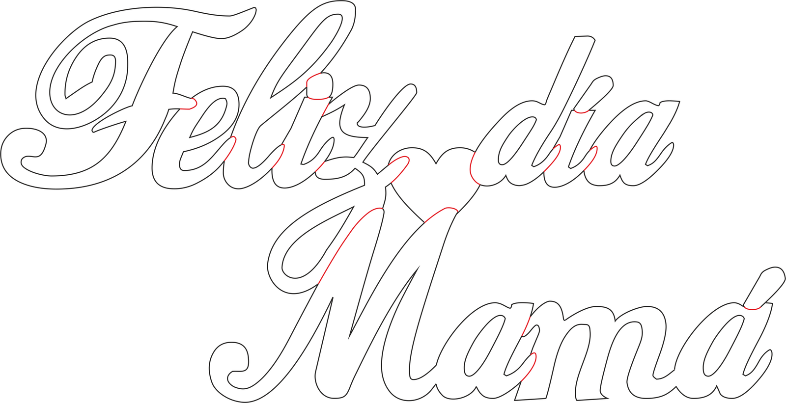 letrero feliz día mamá