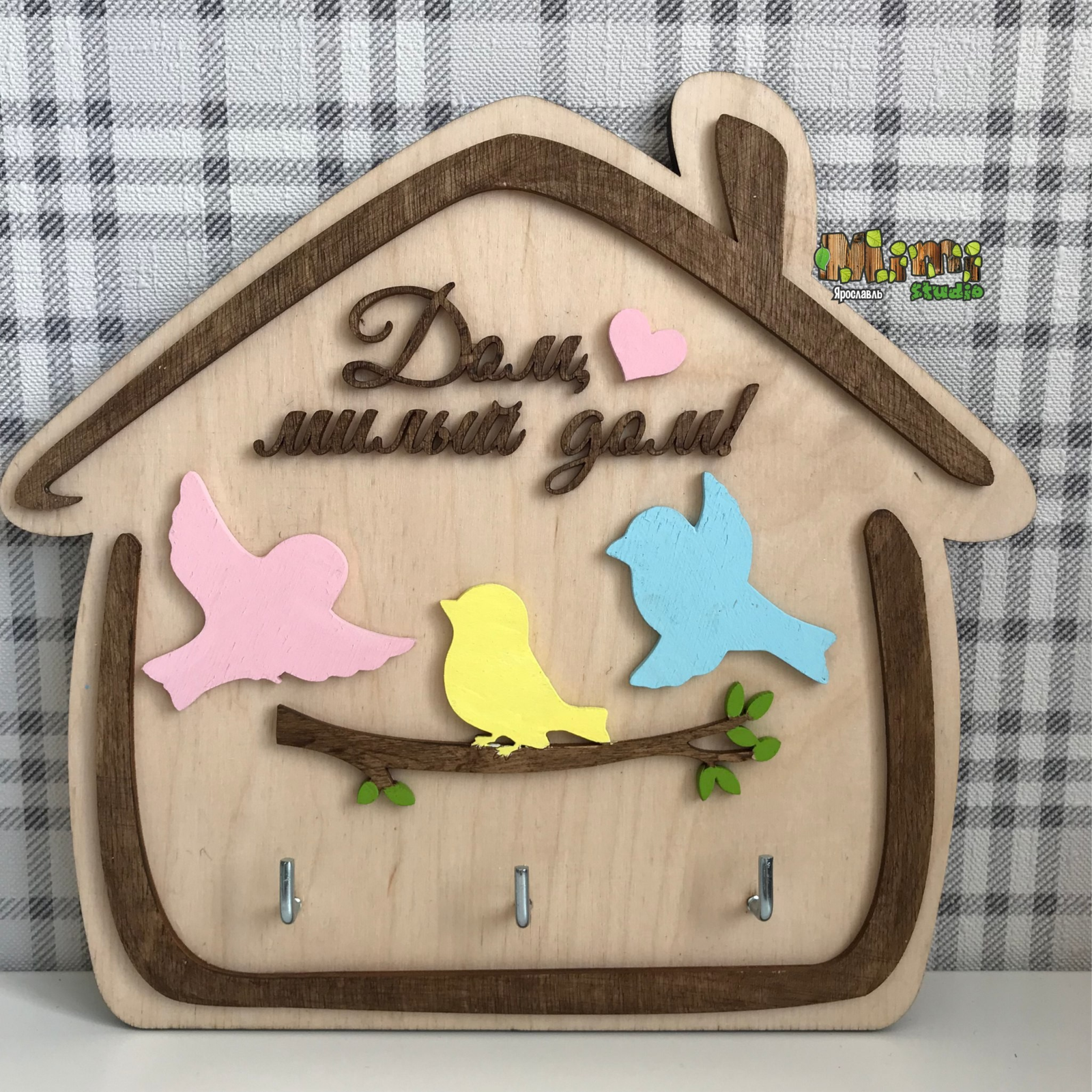 llavero de pared pájaros