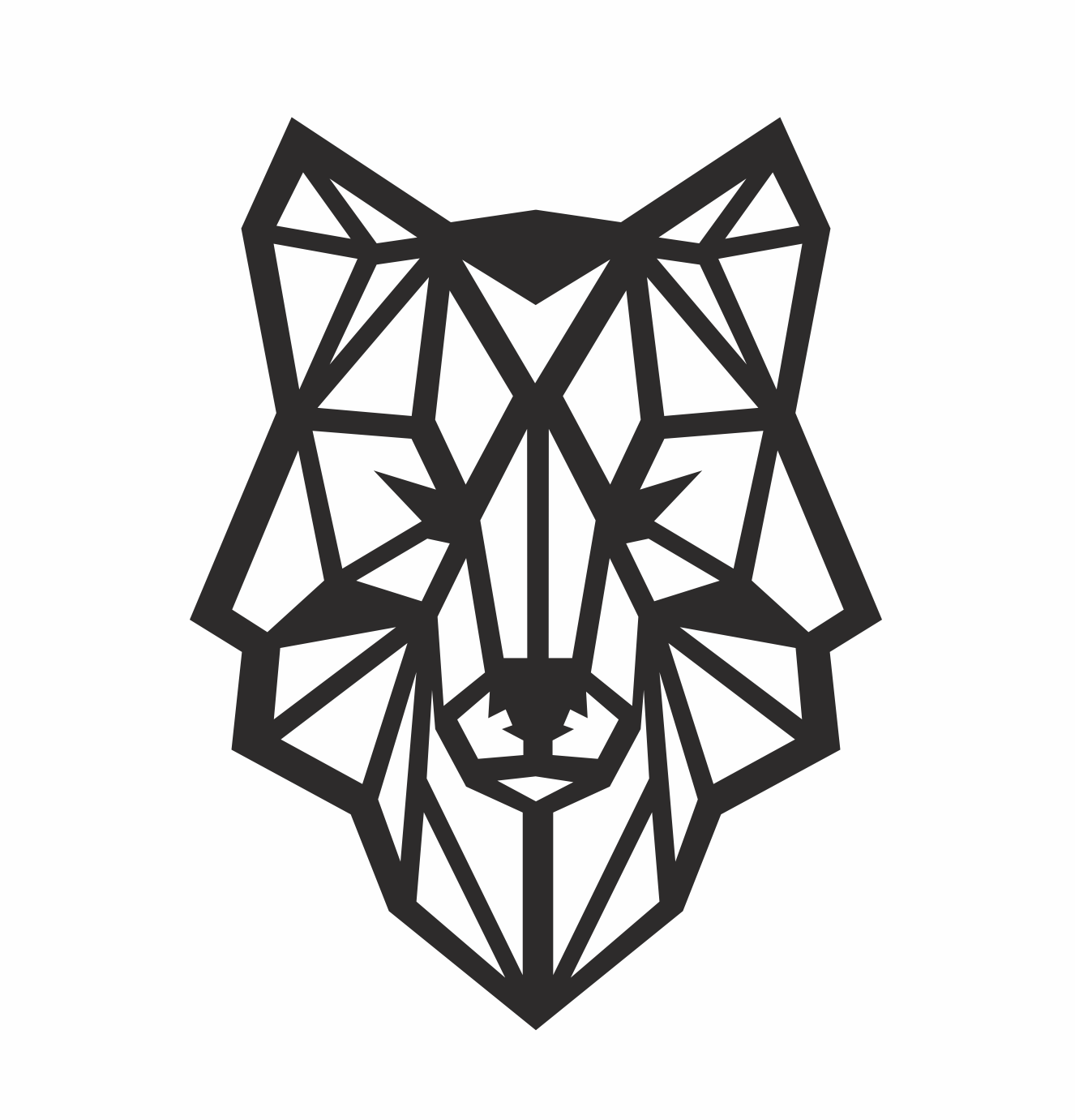 lobo geométrico de frente