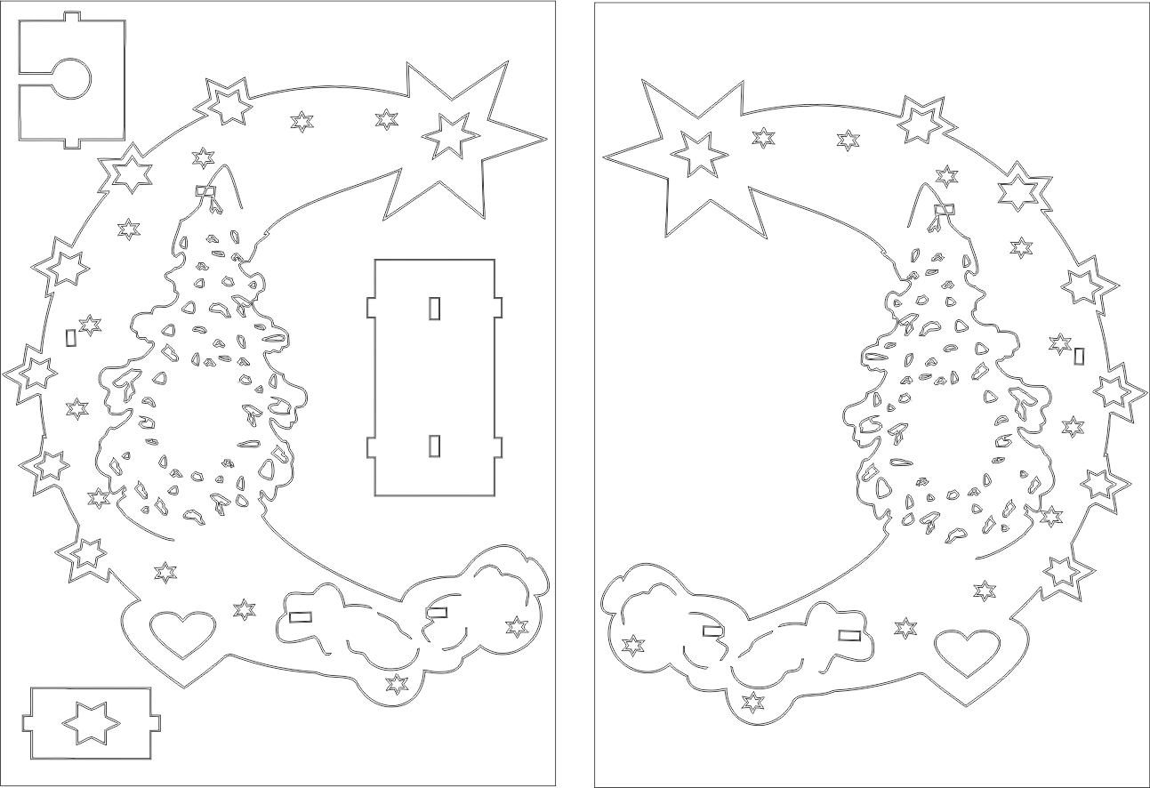 luna con árbol navideño