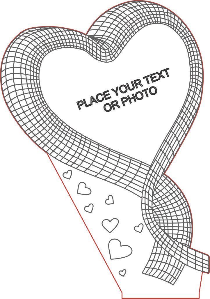 lámpara de acrílico corazón