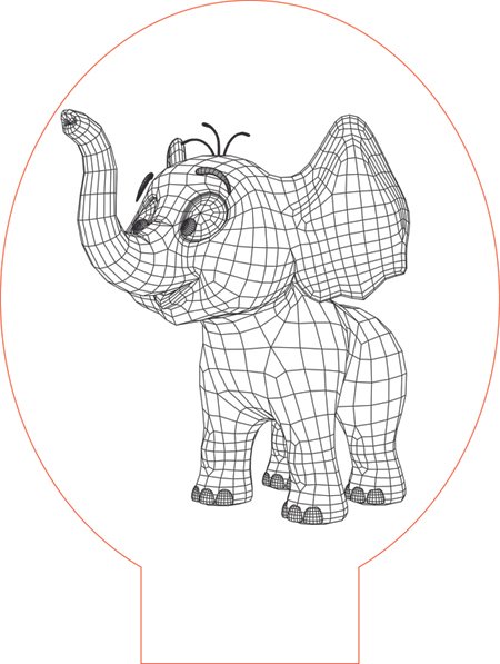 lámpara de acrílico elefante