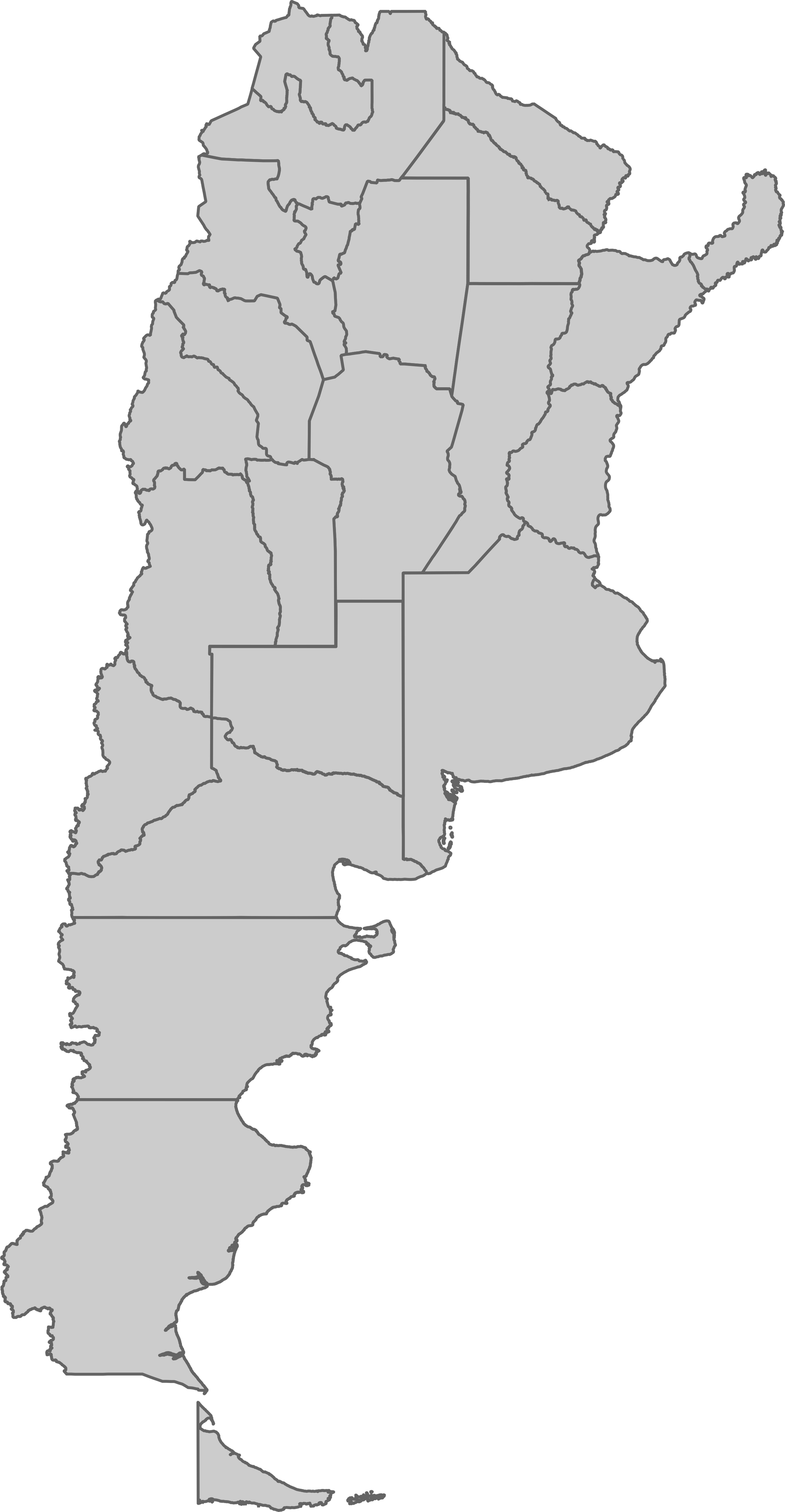 mapa de argentina con división política