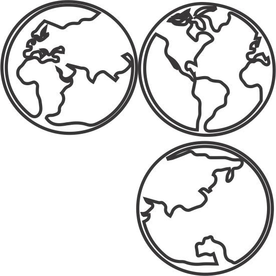 mapamundi en círculos