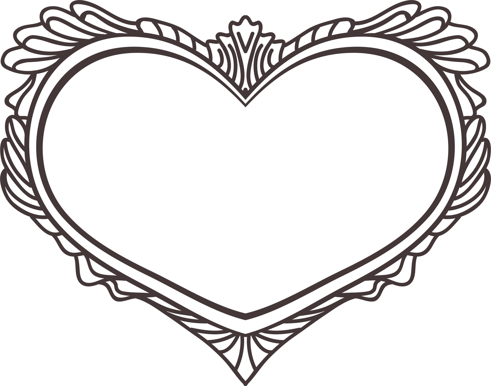 marco con forma de corazón