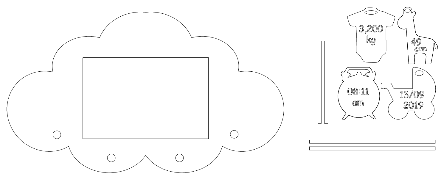 marco de nube para nuevo bebé