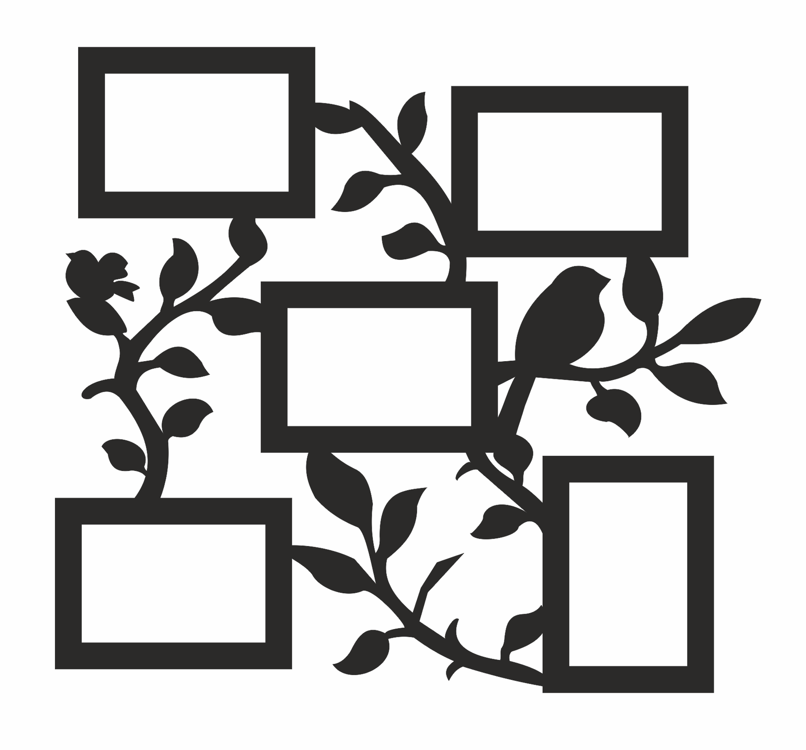 marco ramas y pájaros