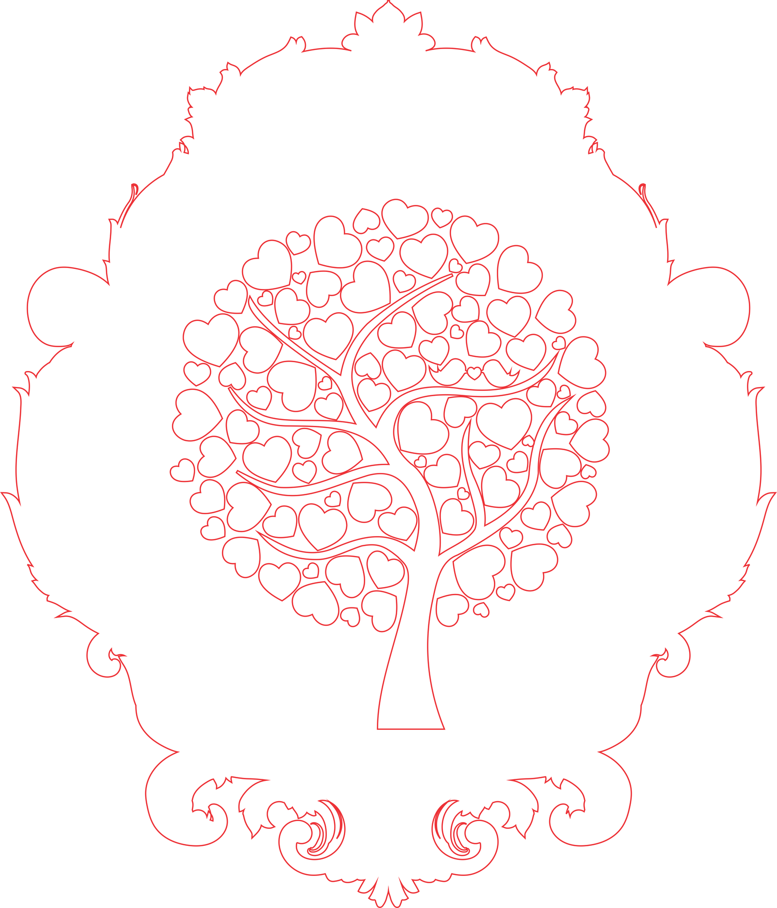 marco vintage con árbol