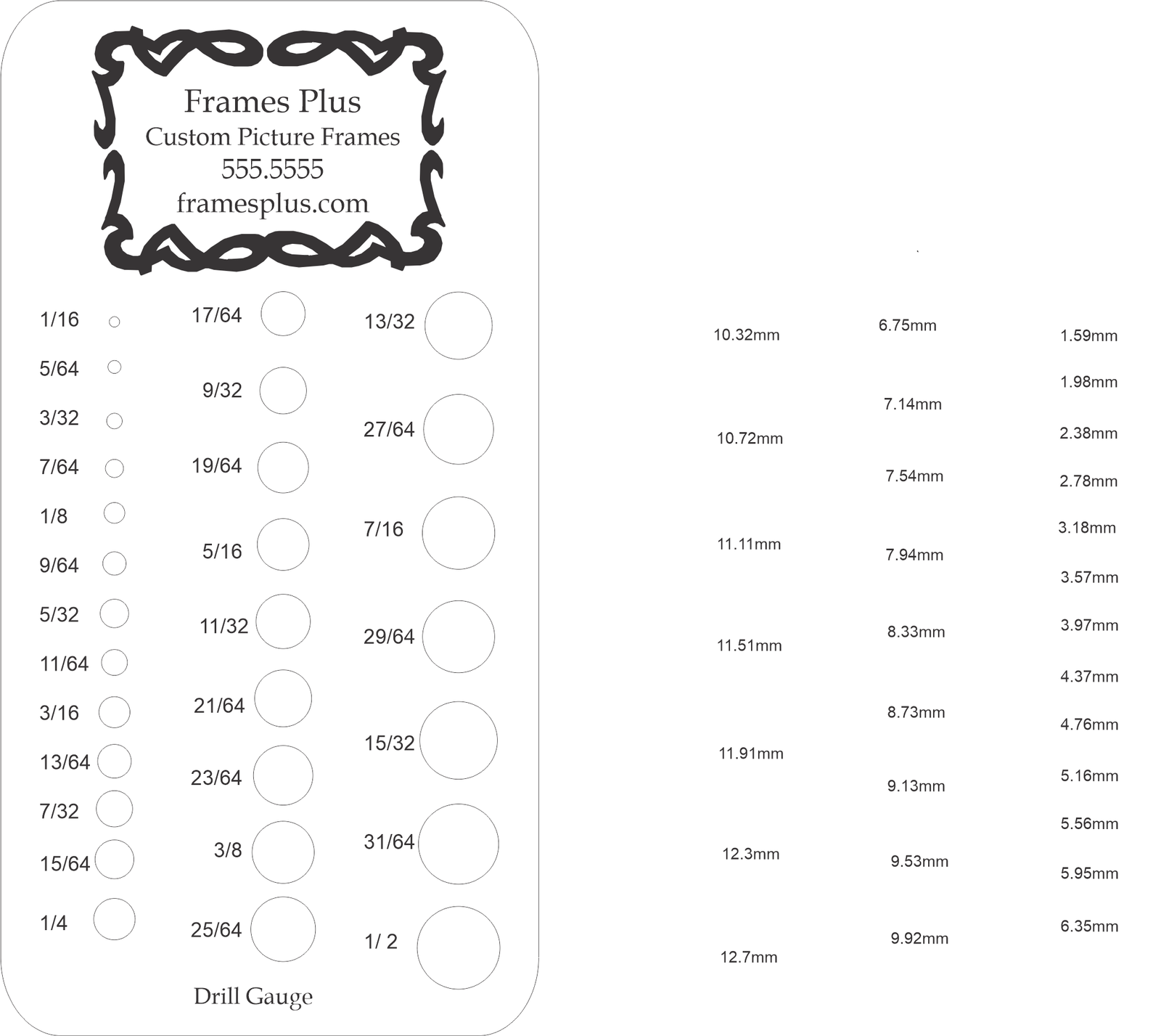 medidor de brocas para taladro