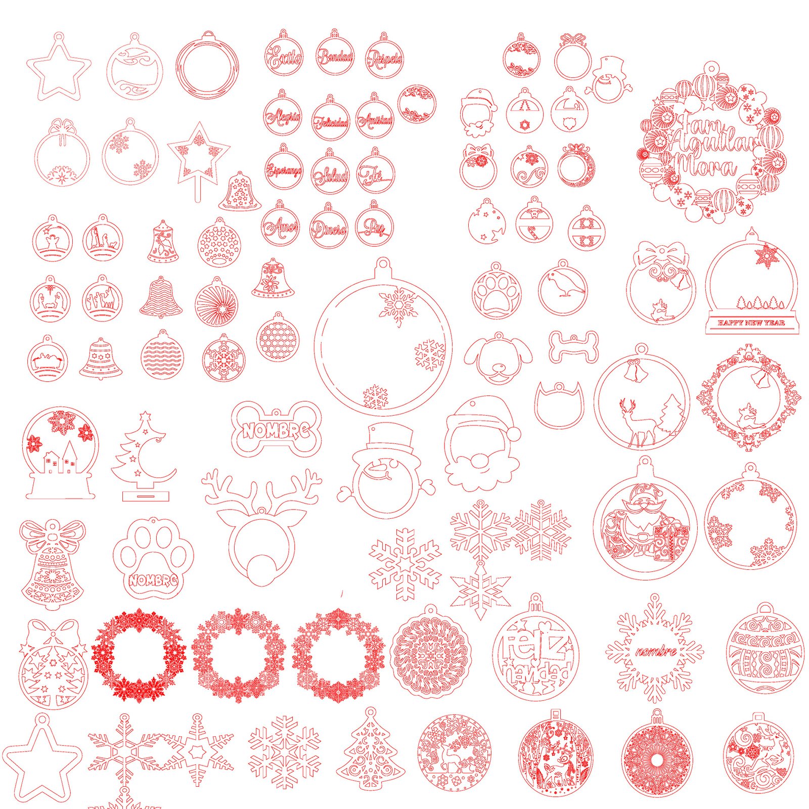 megapack de esferas navideñas