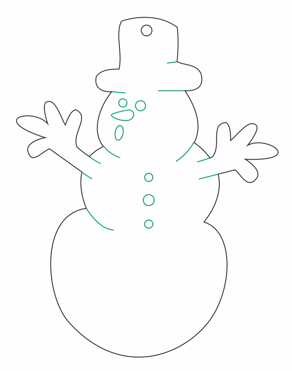 muñeco de nieve sorprendido