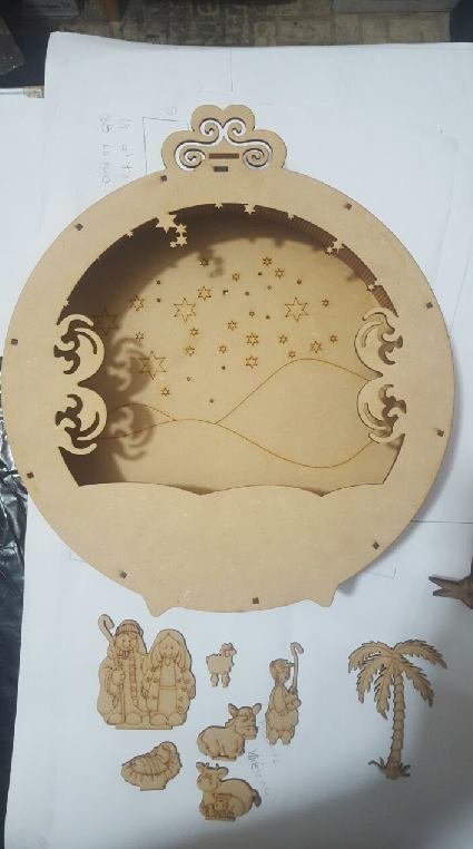 nacimiento circular con fondo