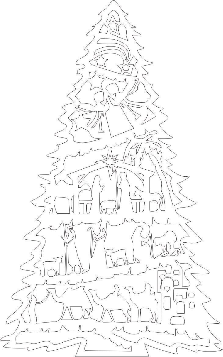 nacimiento en pino navideño