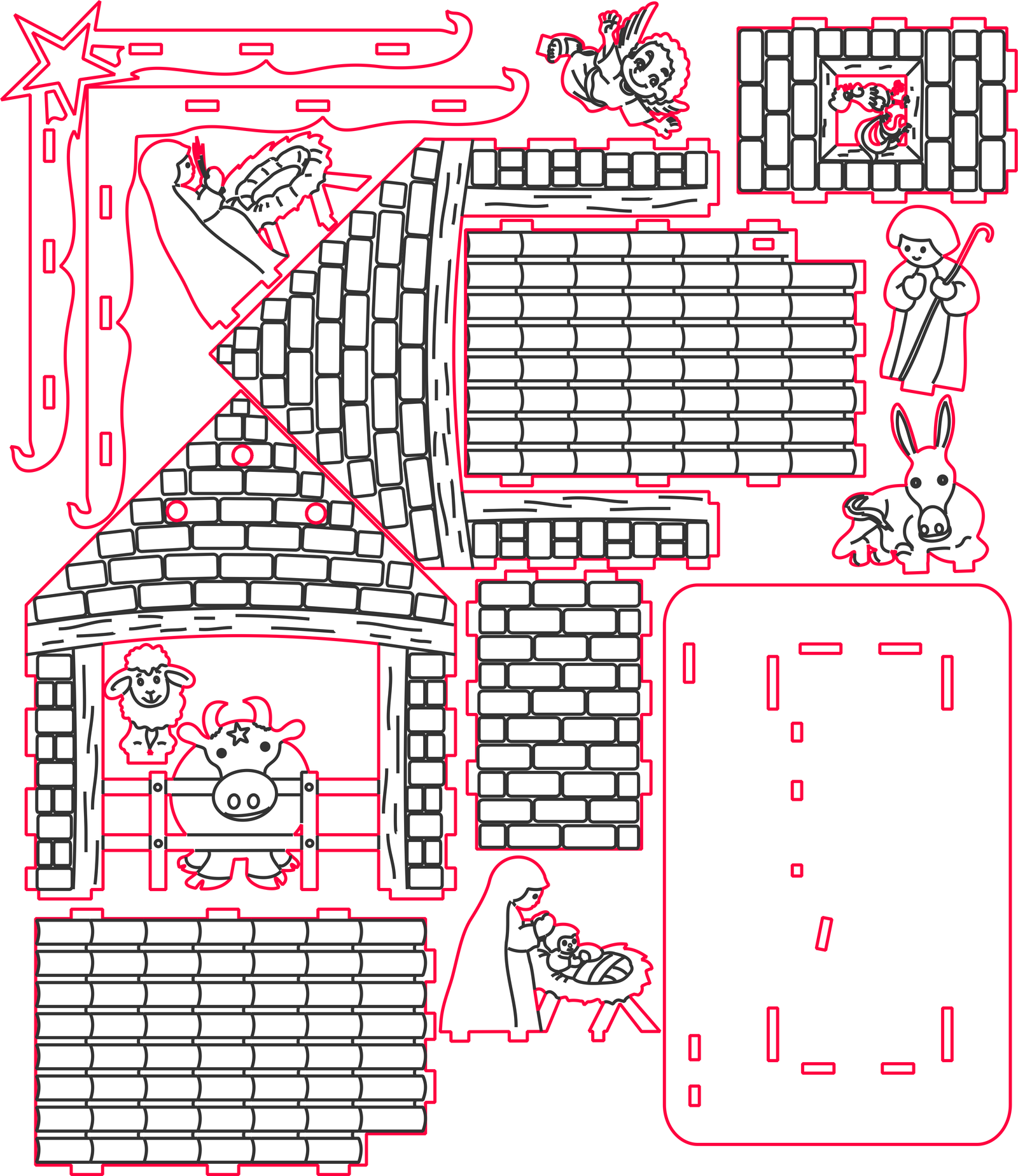 nacimiento navideño con pesebre