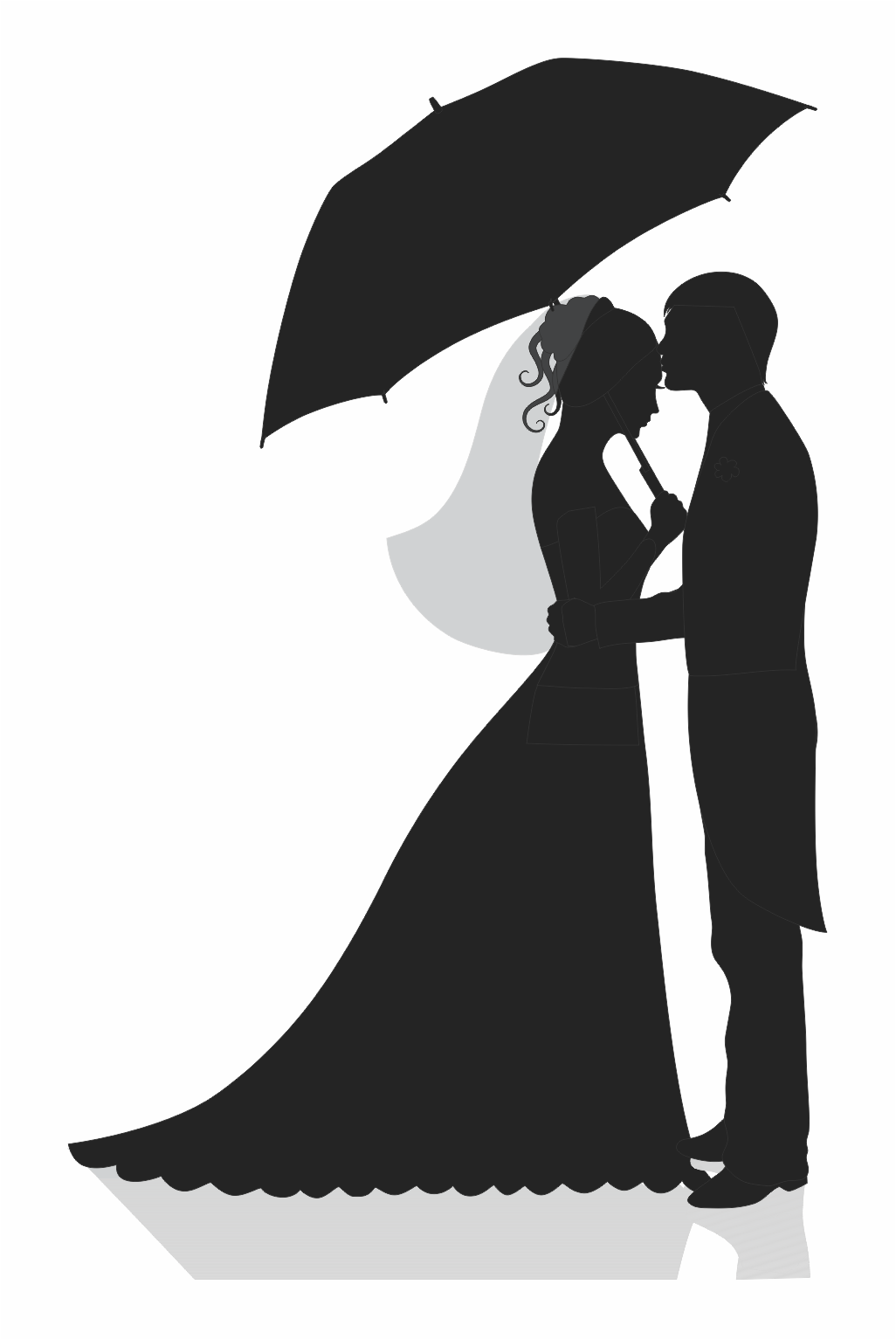 novios bajo la sombrilla