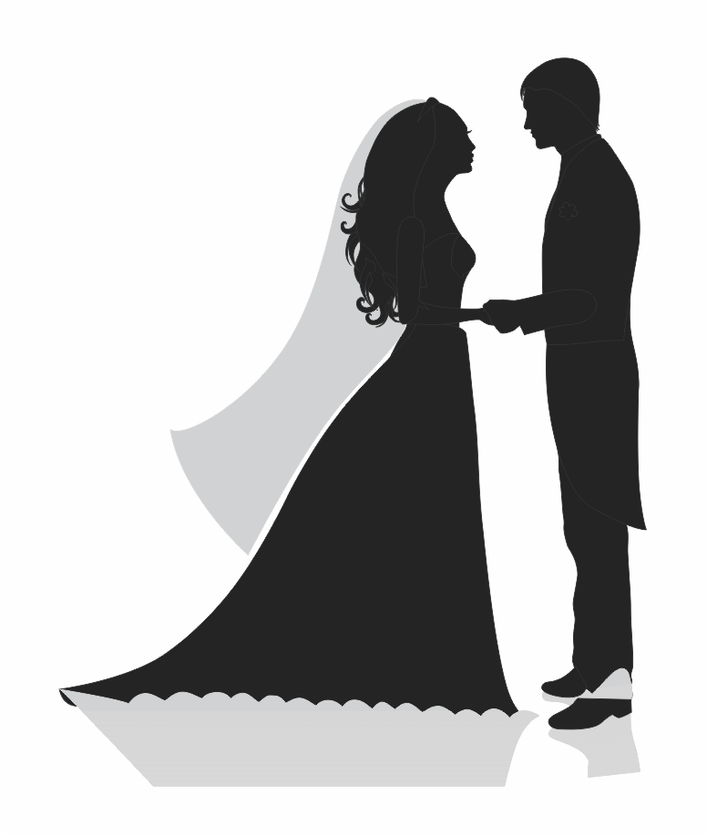 novios mirándose de frente