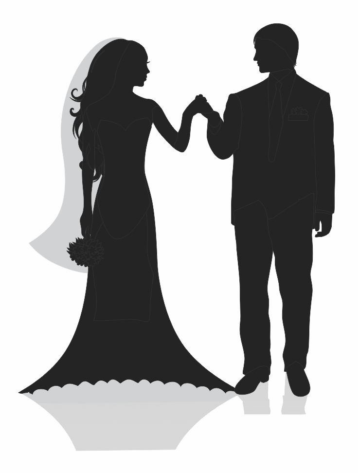 novios tomados de una mano