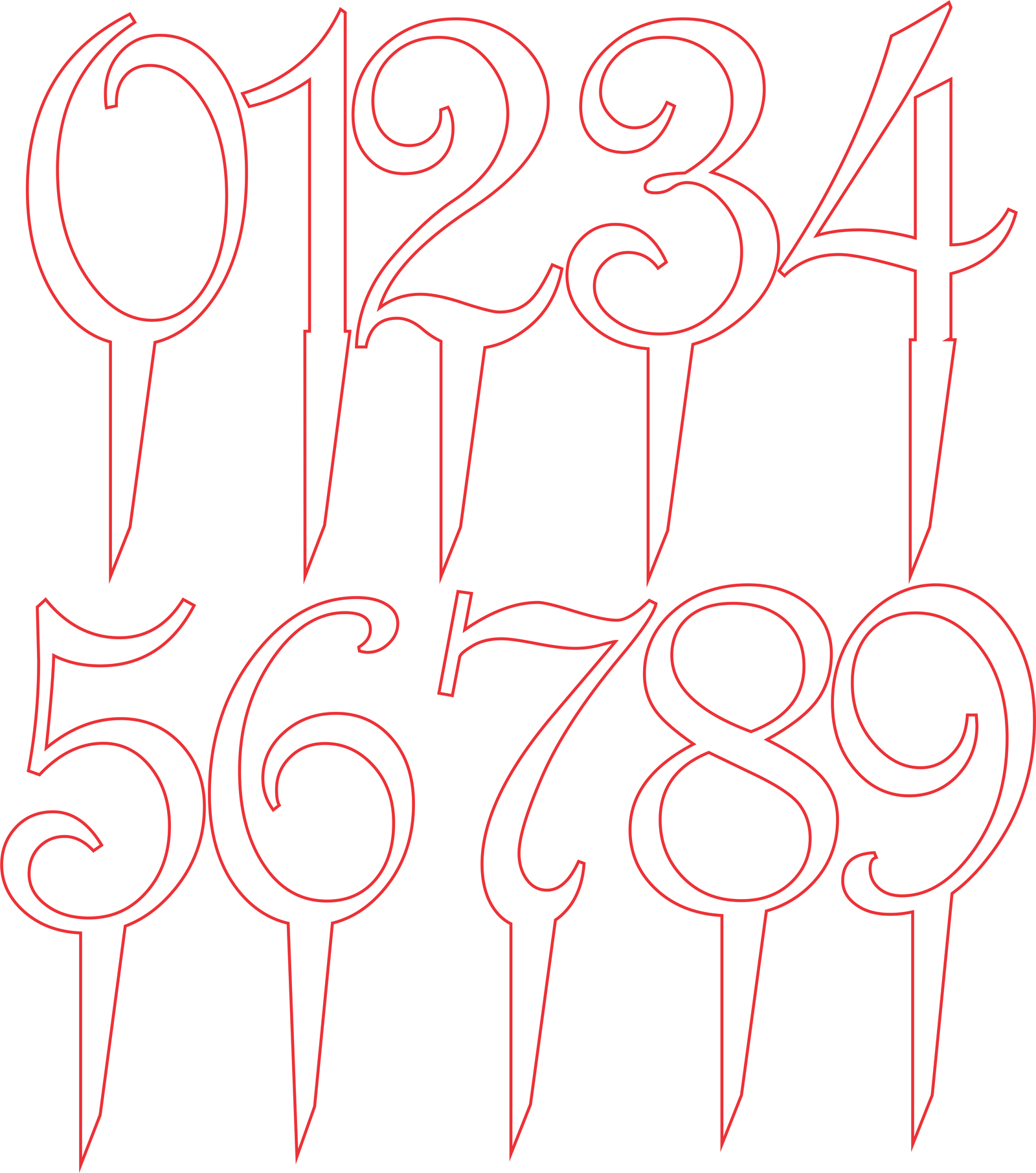 números para pastel