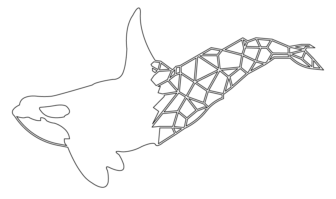 orca con cola geométrica