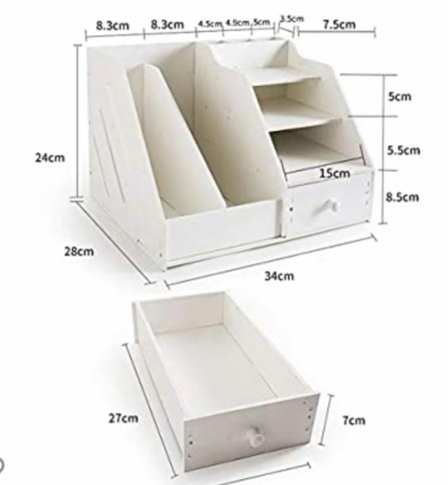 organizador de papeles con cajón