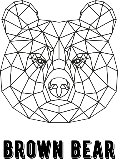 oso café geométrico