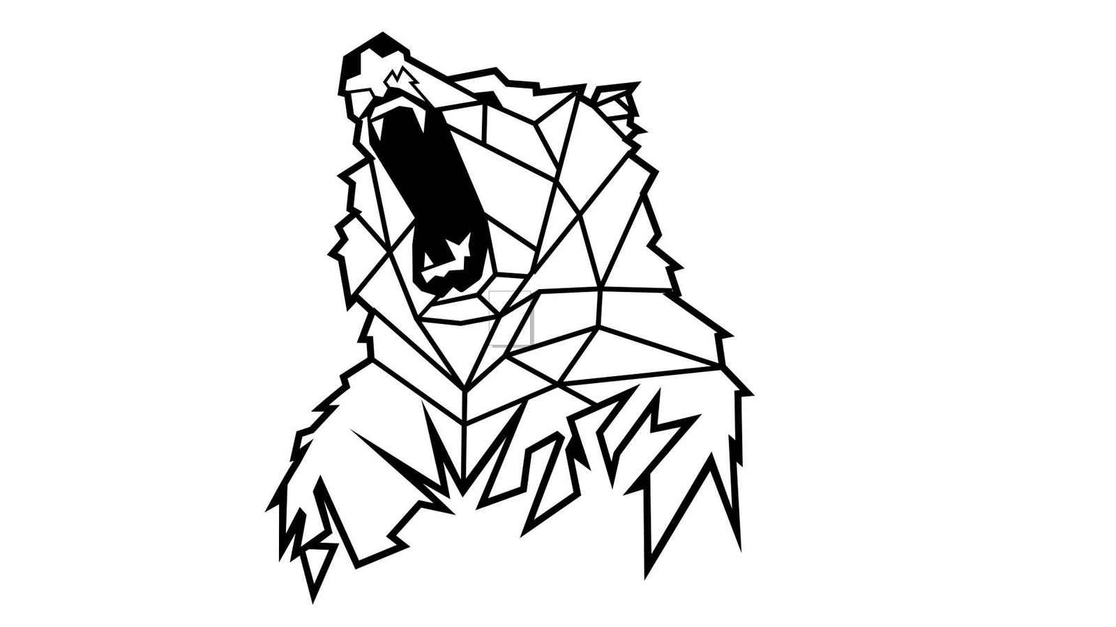 oso geométrico gruñendo