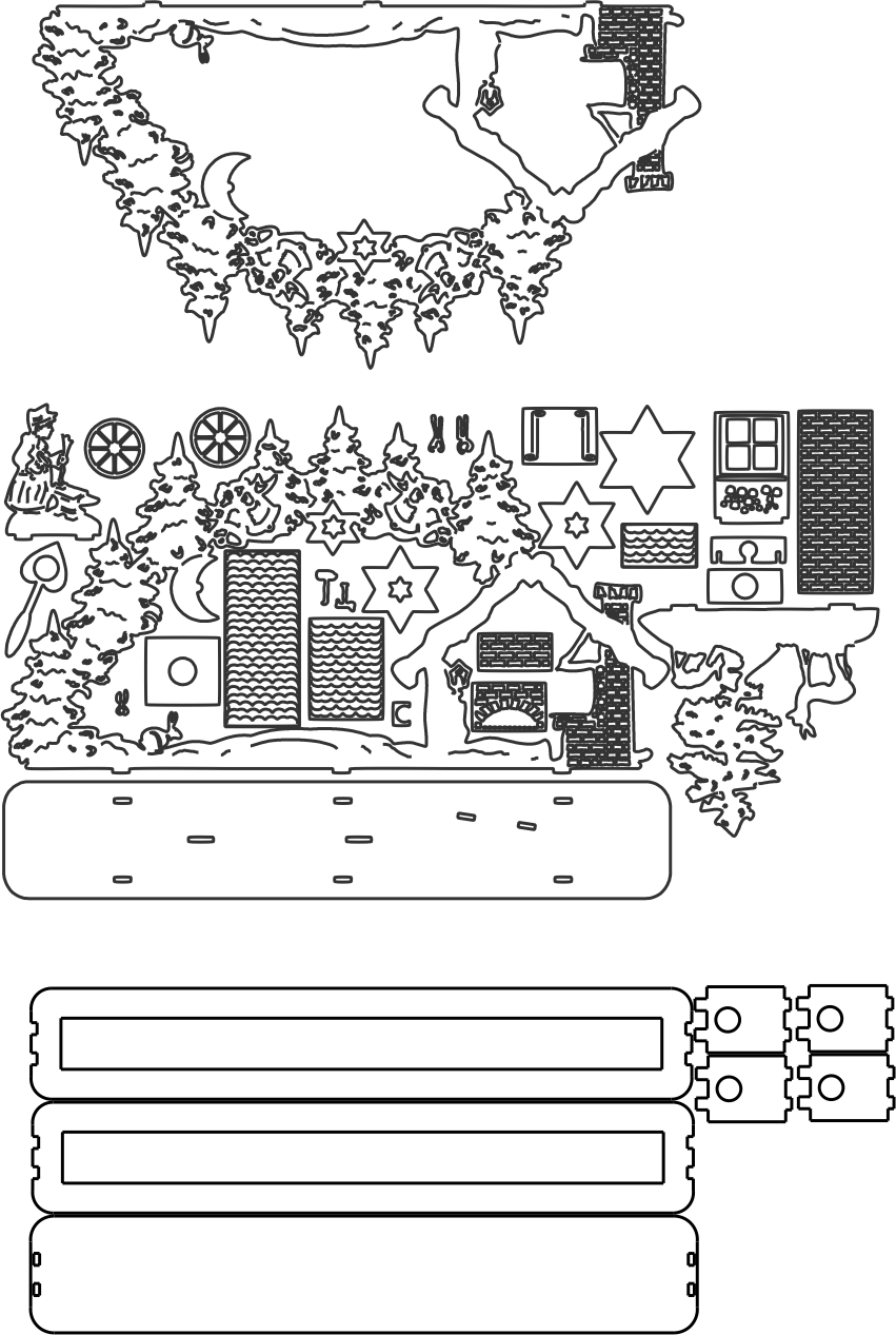 paisaje navideño armable con base