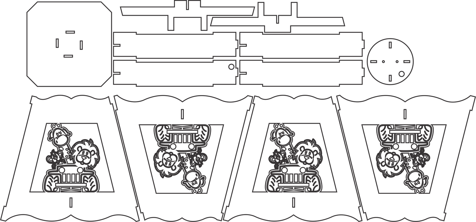 pantalla de lámpara safari