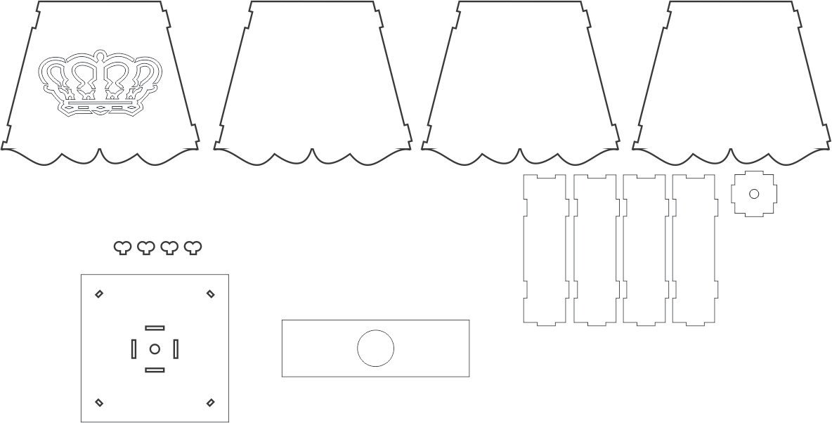 pantalla para lámpara corona