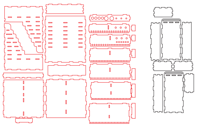 par de cajas perforadas