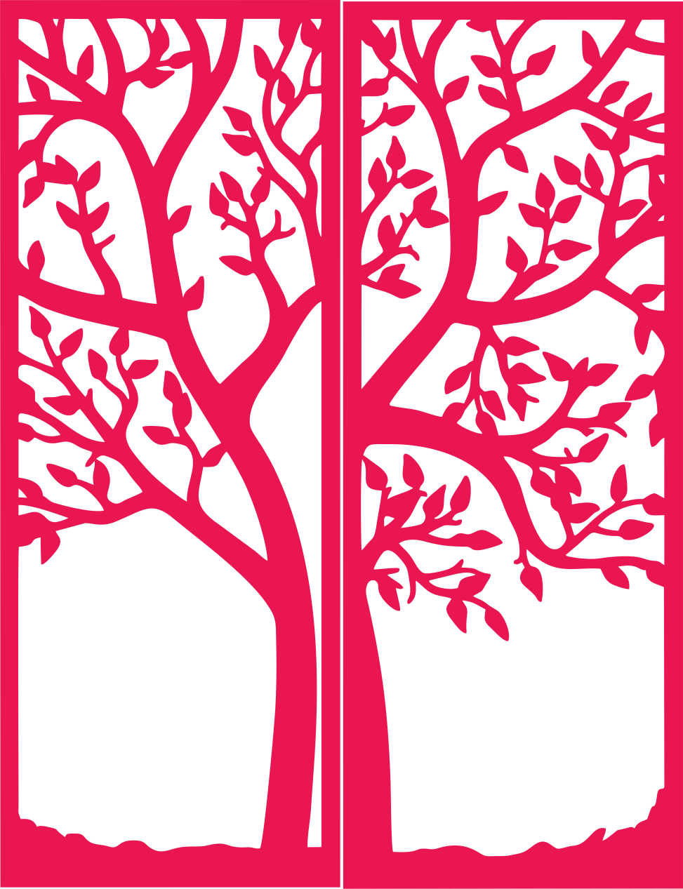 par de cuadros de árboles