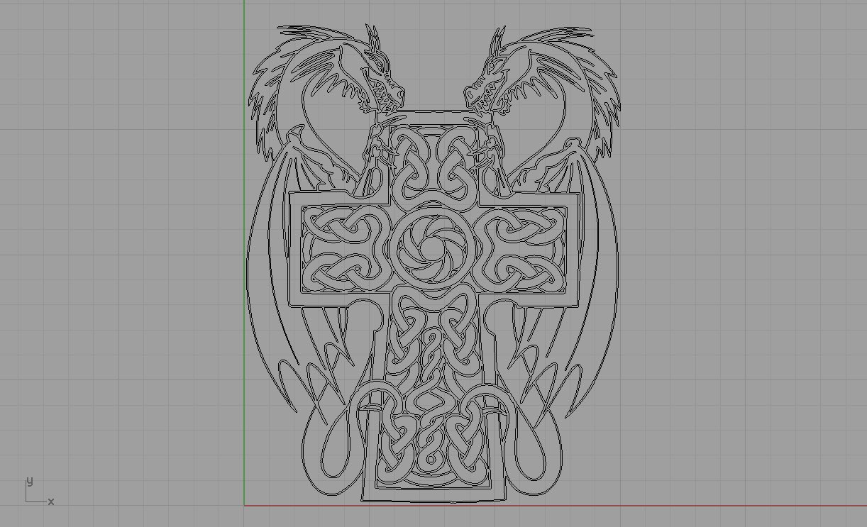 par de dragones sobre cruz