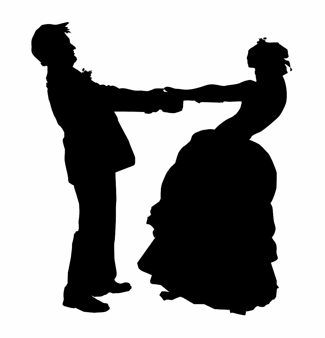 par de novios bailando