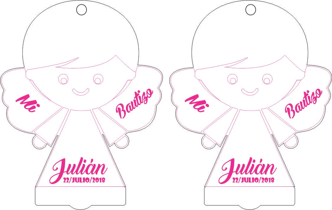 par de ángeles para bautismo