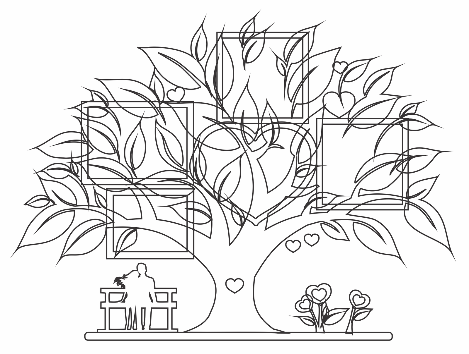 pareja bajo el árbol