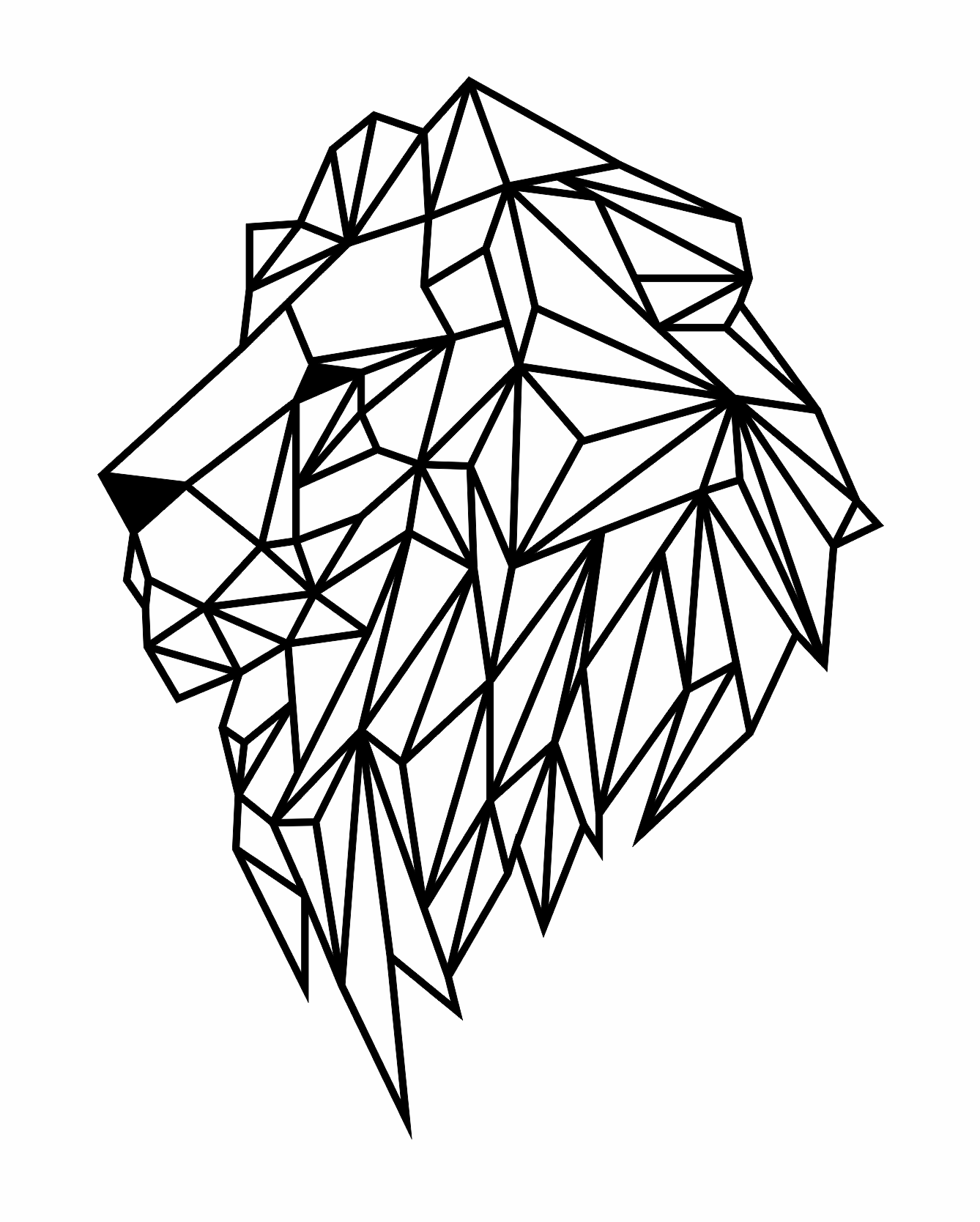 perfil de cabeza de león